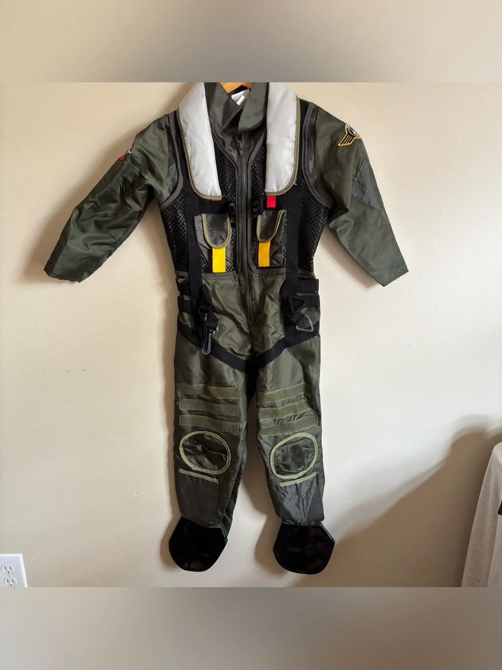 Kids Top Gun Style Fighter Pilot Flight Suit Costume Size 5/6 Air Force